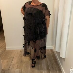 New* Dress 3x Handmade with Butterflies black & purple 2 piece